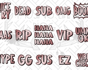 Twitch | Discord Emote Pack - Basic 15-pack Metallic Rose Gold