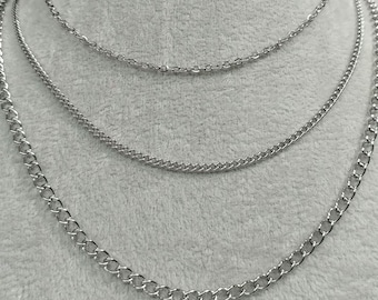 Stainless Steel Chain Anklets | Hypoallergenic Waterproof Curb Chain Anklet, Cable Chain Anklet | Unisex Anklet| Non-tarnish Everyday Wear