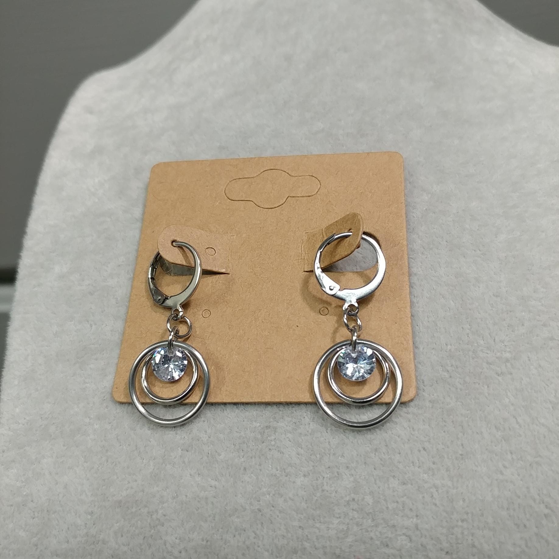 キュービックジルコニア ピンク フープピアス サージカルステンレス 