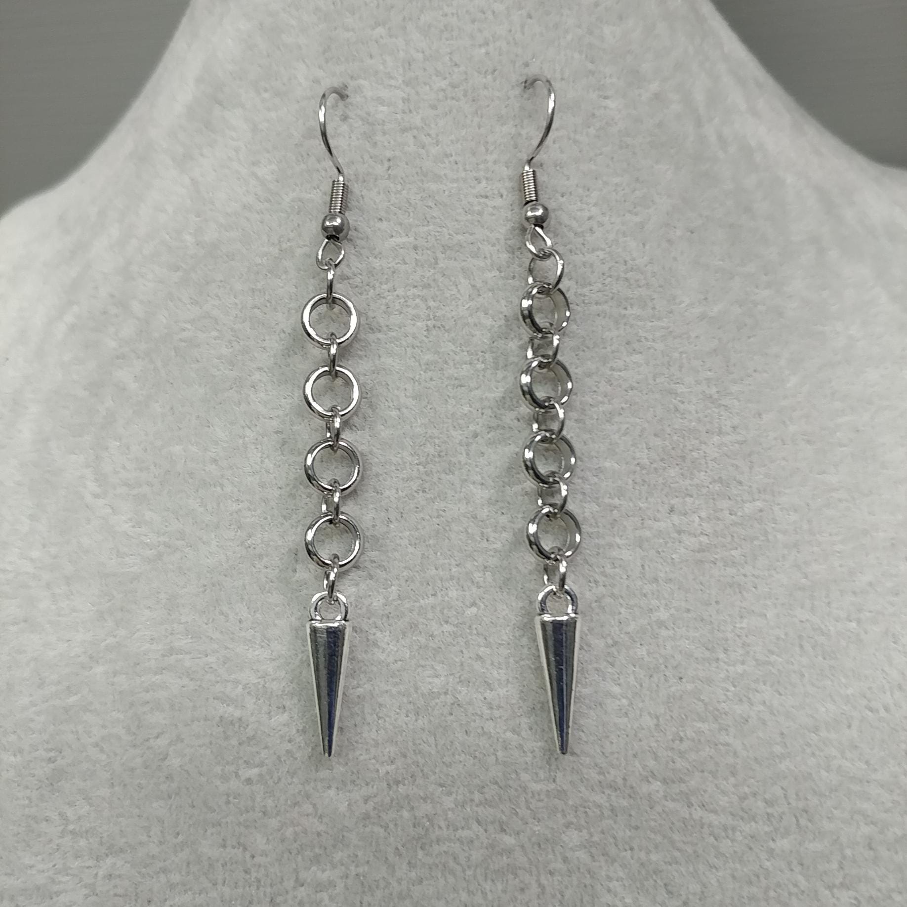 WE11DONE spike ドロップピアス　シルバー Spike Earrings Kpop Girl Popstars Earrings Surgical Stainless