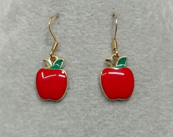 Apfel Ohrringe 18k Vergoldet Chirurgischer Edelstahl Haken Ohrring Roter Apfel Charme Ohrringe Lehrer Apfel Ohrringe Schule Lehrer Geschenk