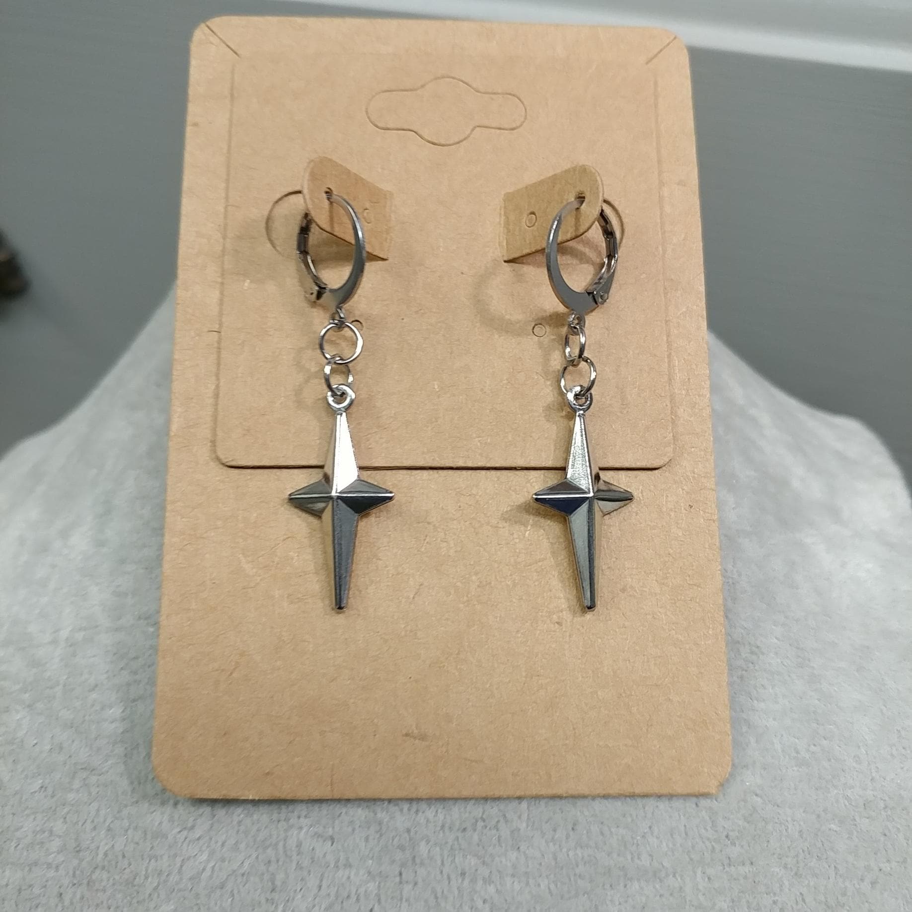 Stainless-steel Star Earrings Kpop Superstars Unisex 3D Star
