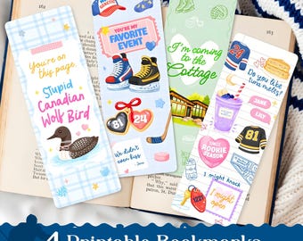 Hockey Romance Bookmark Set, Sport Gay Romance Printable Bookmarks, Bookish Heated Rivarly Inspired