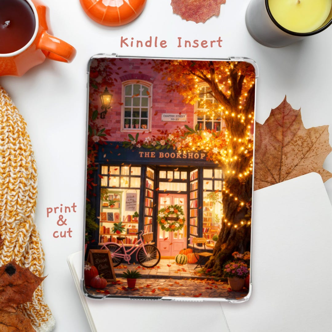 Cozy Autumn Bookshop Kindle Insert: Fall Reading Aesthetic, Printable ...