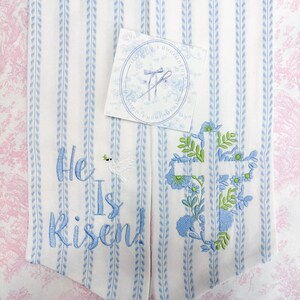 Spring and Easter Wreath Sash/ He Is Risen With Cross Design/Easter Home Decor/Wreath Sash for Spring or Easter image 6