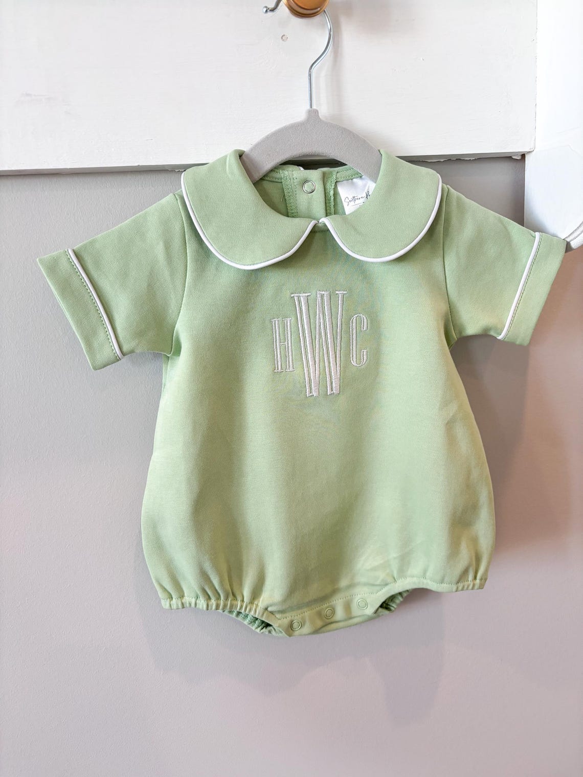 Monogramed Boys Bubble Romper/initial Baby Boys Bubble Romper/baby and ...
