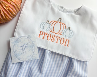 Personalized Embroidered Pumpkin Romper: Baby's First Fall Outfit