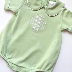 Monogramed Boys Bubble Romper