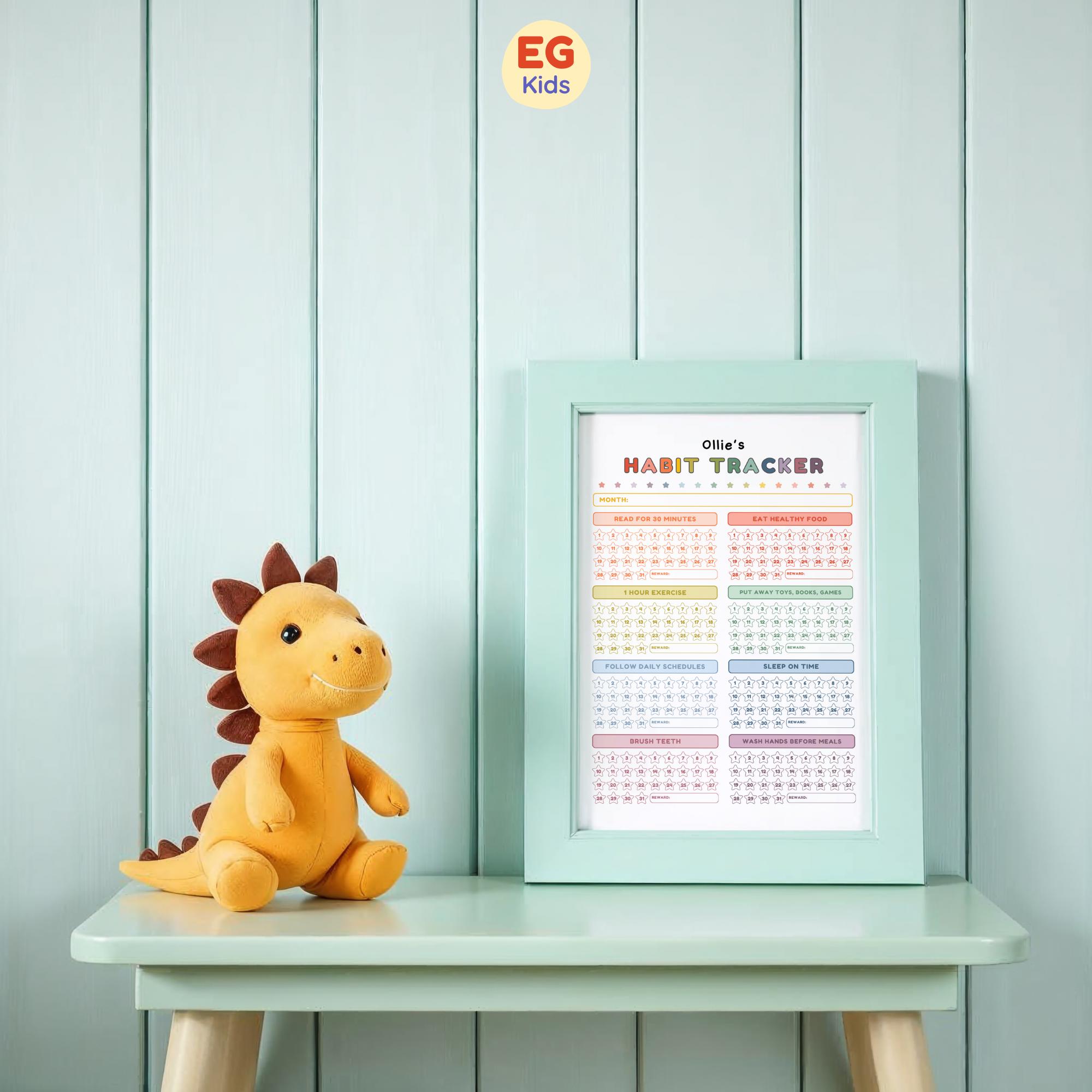 Kids Habit Tracker Template, Printable Routine Chart for Children ...