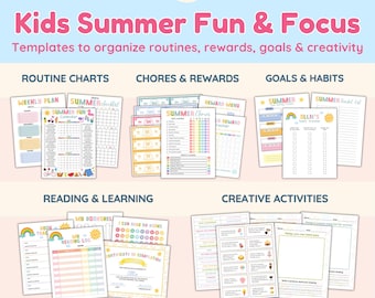 Children Summer Routines, Summer Calendar, Kids Reward Charts, Reading Log, Creative Activities, Summer Chore Charts, Vacation Bucket List