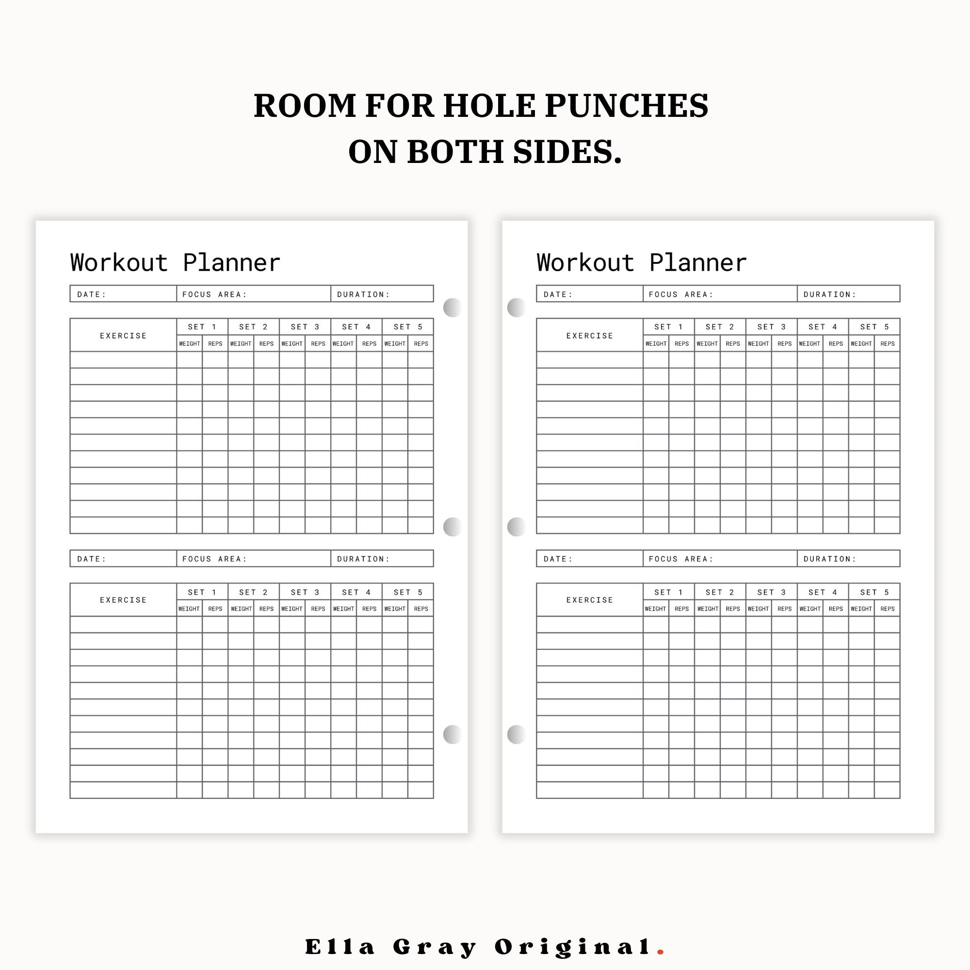 Exercise Planning Template One Pager Example.pdf Workout Planner Editable PDF, Printable Fitness Tracker, Home Workout ...