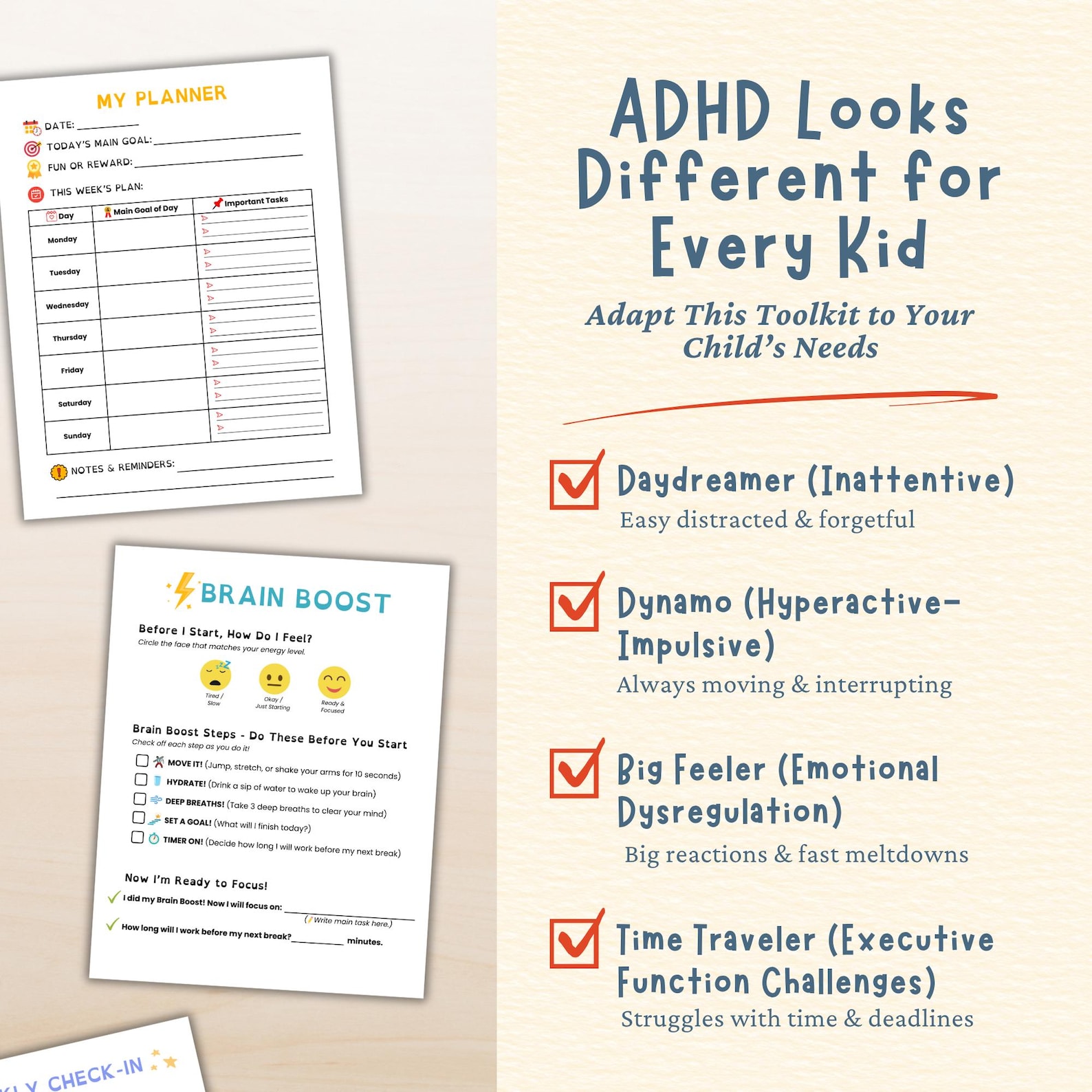 Kids ADHD Printable Toolkit, Child Routine Charts, Good Behavior ...