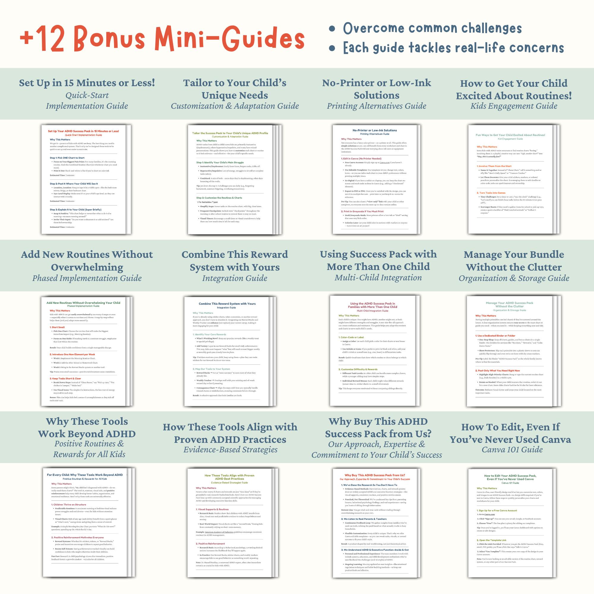 Children ADHD Printables, Kids Executive Function Tools, Behavior ...