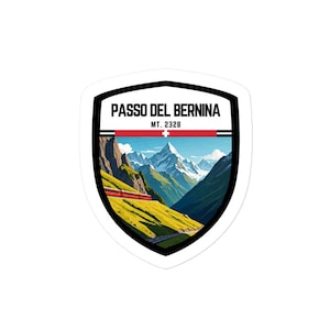 Adesivo Passo del Bernina 10×10 cm – Sticker in Vinile Resistente, Perfetto per Motociclisti
