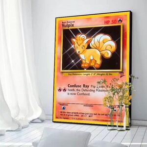 Pokemon Inspired Evolution Poster vulpix Poster | Wall Art | Gaming Room Decor | Anime Collector Gift |