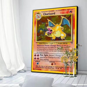 Pokemon Inspired Evolution Poster Charizard Poster | Wall Art | Gaming Room Decor | Anime Collector Gift |