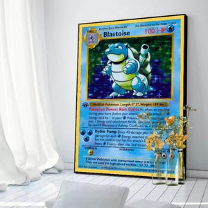 Pokemon Inspired Evolution Poster blastoise Poster | Charizard Venusaur Blastoise Wall Art | Gaming Room Decor | Anime Collector Gift |
