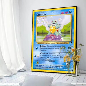 Pokemon Inspired Evolution Poster Squirtle Poster | Wall Art | Gaming Room Decor | Anime Collector Gift |