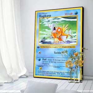 Pokemon Inspired Evolution Poster magickarp Poster | Wall Art | Gaming Room Decor | Anime Collector Gift |
