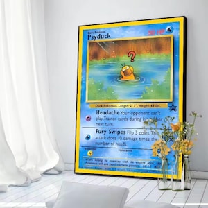 Pokemon Inspired Evolution Poster Psyduck Poster | Wall Art | Gaming Room Decor | Anime Collector Gift |
