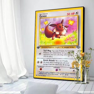 Pokemon Inspired Evolution Poster Eevee Poster | Charizard Venusaur Blastoise Wall Art | Gaming Room Decor | Anime Collector Gift |
