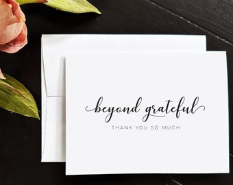 Beyond Grateful Thank You Cards Modern Minimalist - Printed