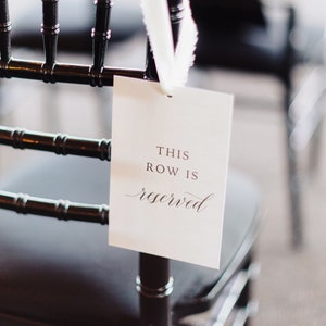 Reserved Seating Row Sign Digital Download image 1