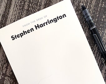 Personalized Masculine Notepad - Holiday Gift, Notepad, Gift for him, Black white notepad