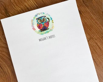 Owl Lover Notepad - Personalized Note Pad