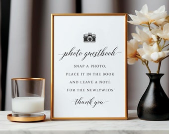 Printable Black and White Wedding Signs - 5 Versions - Instant Download