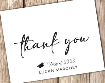 Thank You Graduation Folded Cards - Class of 2023 | Personalized Graduation Thank You Cards