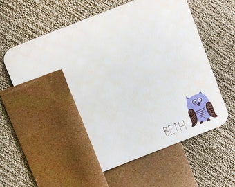 Personalized Owl Note Cards, Cutest Teacher Gift Set