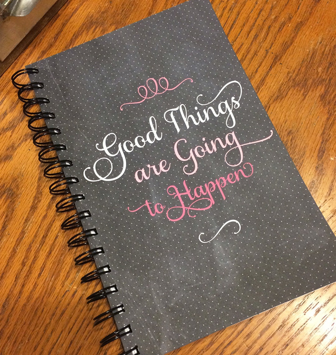 Inspirational Quote Chalkboard Style Journal - Spiral Bound Notebook or ...