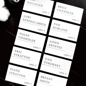 Printed Wedding or Event Place Cards