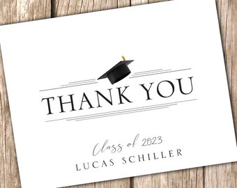 Thank You Graduation Folded Note Cards - Class of 2023 | Personalized