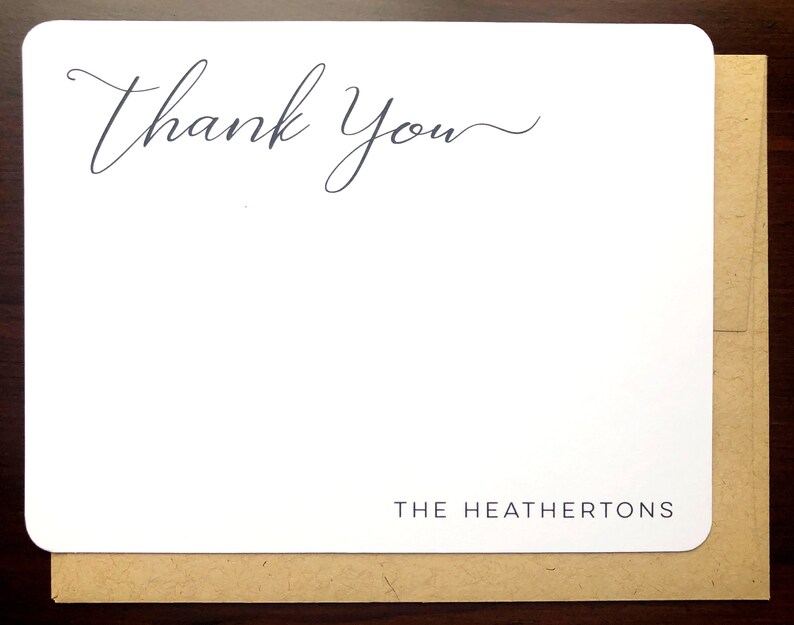 Personalized Note Cards Flat Elegant Note Cards All Occasion Etsy