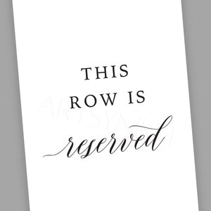Reserved Seating Row Sign Digital Download image 2