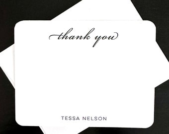 Personalized Thank You Cards - Wedding Graduation All occassion Thank You Notes - Black and White Thank Yous - set of 10+