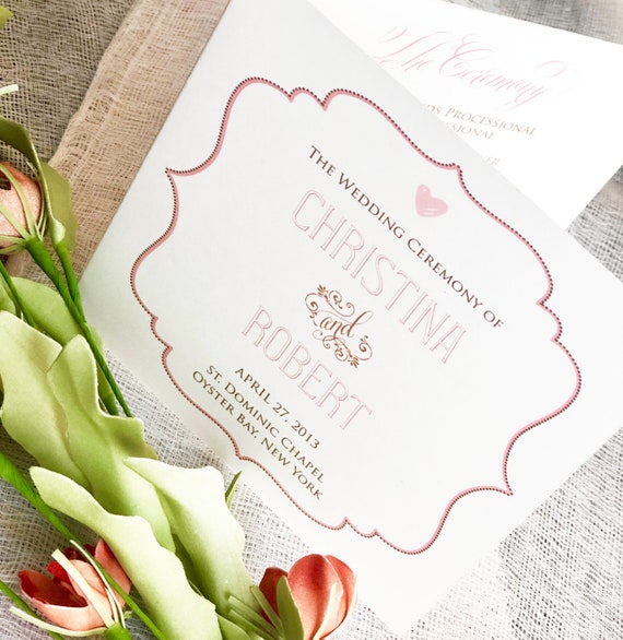 Wedding Programs 5 X 5 Square 4 Page Program Script Square Etsy