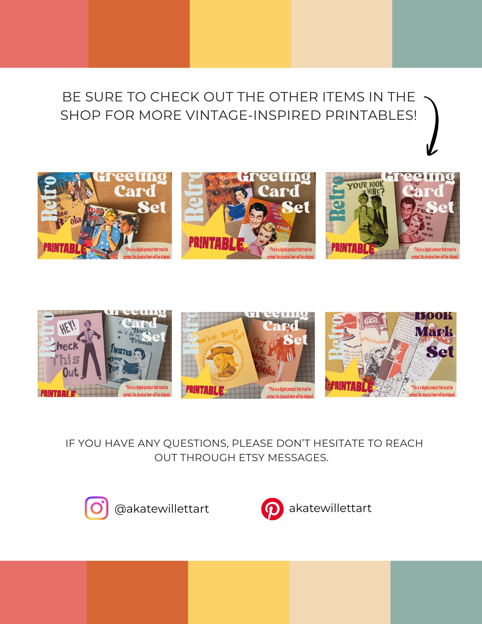 Vintage-inspired Notecards: Retro Greetings for Bibliophiles and Mid ...