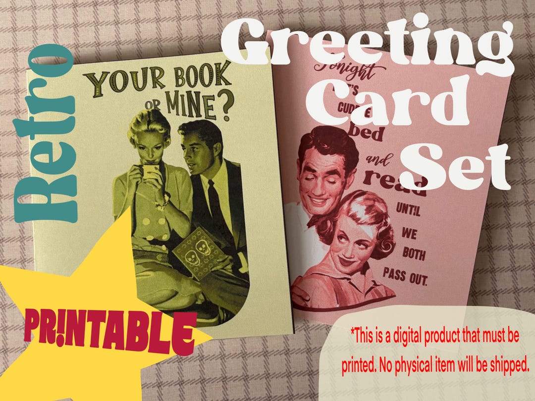 Vintage-inspired Notecards: Retro Greetings for Bibliophiles and Mid ...