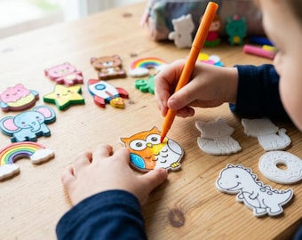 3D Printed Animal Figurines Craft Kit, Reusable Coloring Fun for Kids