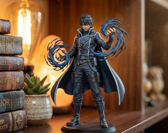 Hand Painted 3D Printed Sorcerer Figurine, Dark Fantasy Anime Desk Decor