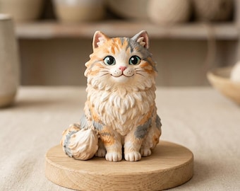 Custom Pet Figurine, Hand-Painted 3D Printed Dog Cat Portrait, Memorial Gift