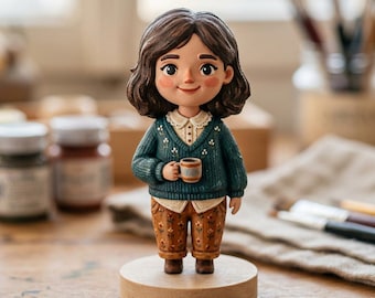 Custom 3D Printed Figurine, Hand-Painted Portrait Replica, Personalized Mini Me Figure