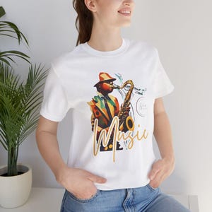 Jazz Vintage Saxophone Music Tee, Unisex Music Lover Shirt, Jazz Gift, Retro Music T-Shirt, Gifts for Musicians