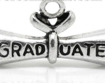 Graduation Diploma Charm: Silver Alloy DIY Jewelry (Set of 2 or 4)