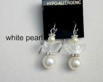 Glass angel earrings