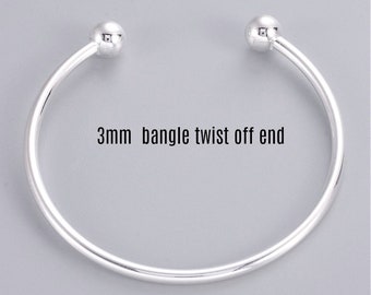 Silver or Gold Plated Open Bangle Bracelet: European Style DIY Jewelry