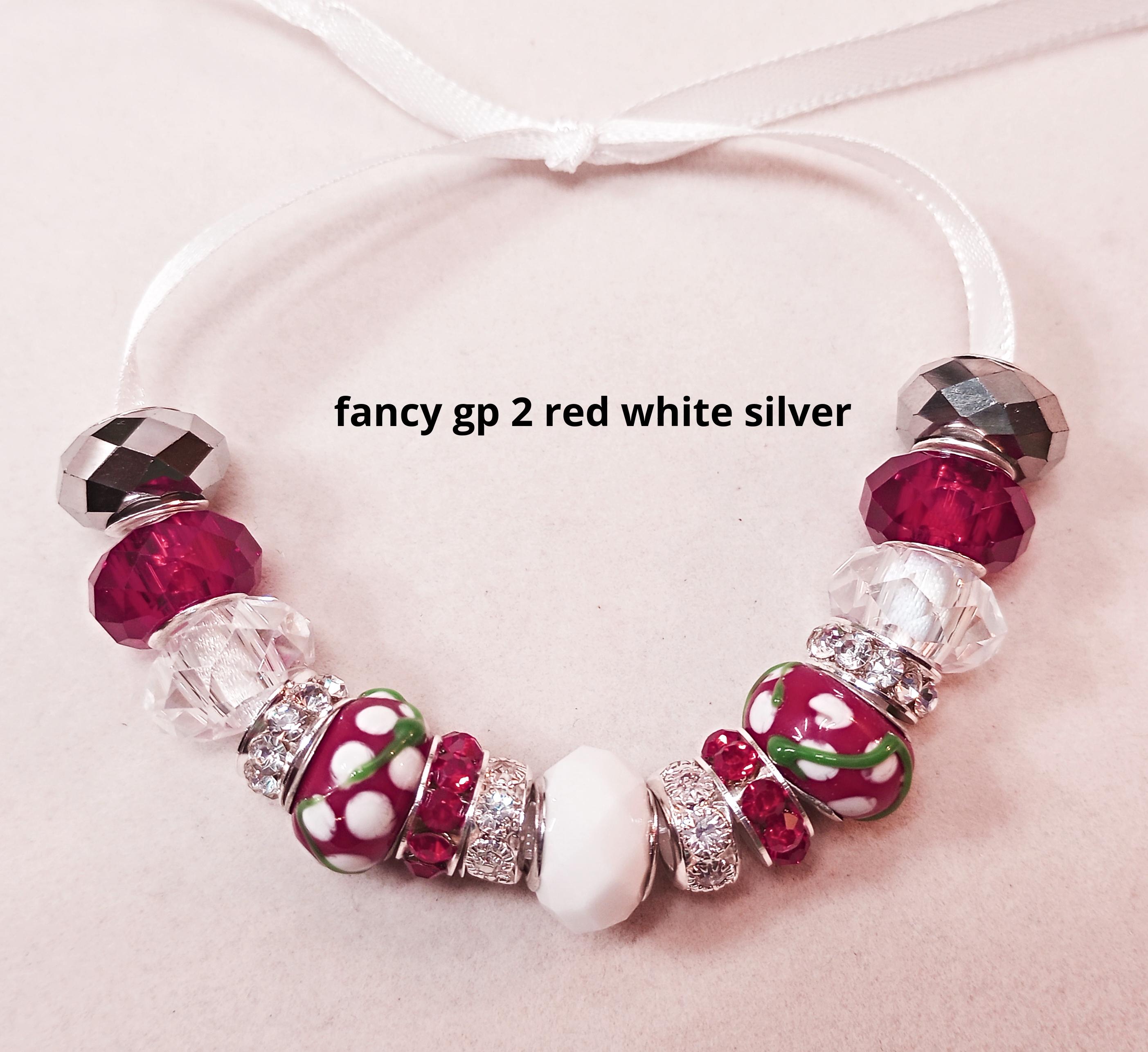 Christmas colors with fancy lampwork European style beads and spacers in groups, for DIY bracelets, large hole beads,
